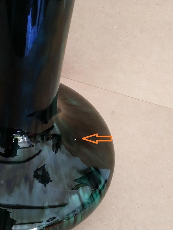 Vase vert col long petit faïençage