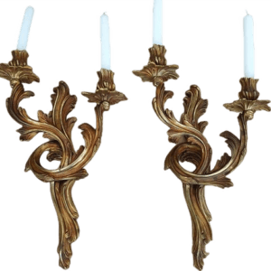 paire de porte bougies en bronze