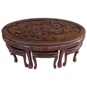 table basse en bois sculpté