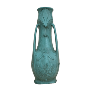 vase art nouveau signé jean garnier en régule patiné vert