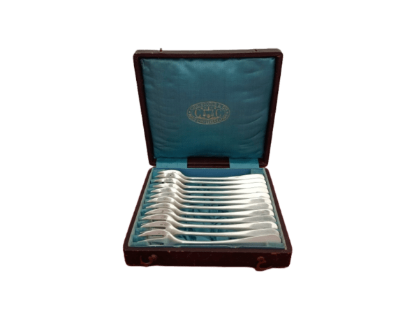 coffret de 12 fourchettes à huitre christofle