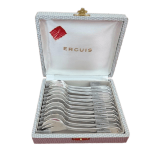 ercuis coffret de fourchettes à huitres, modèle pompadour.