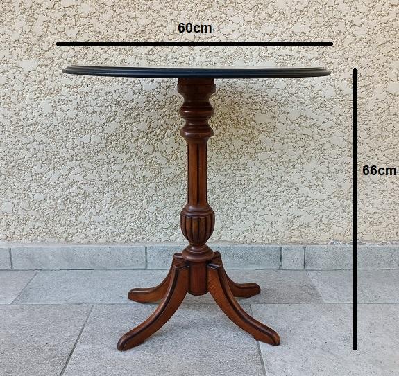 guéridon en bois marqueté à décor floral