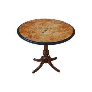 guéridon en bois marqueté à décor floral