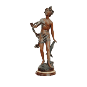 statuette en régule roseau moussu