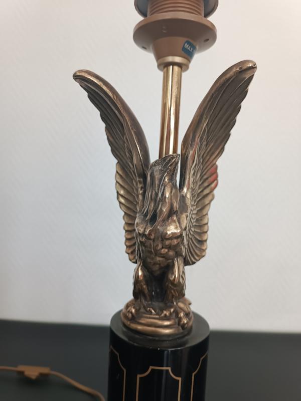 lampe en bois laqué et métal doré de style empire