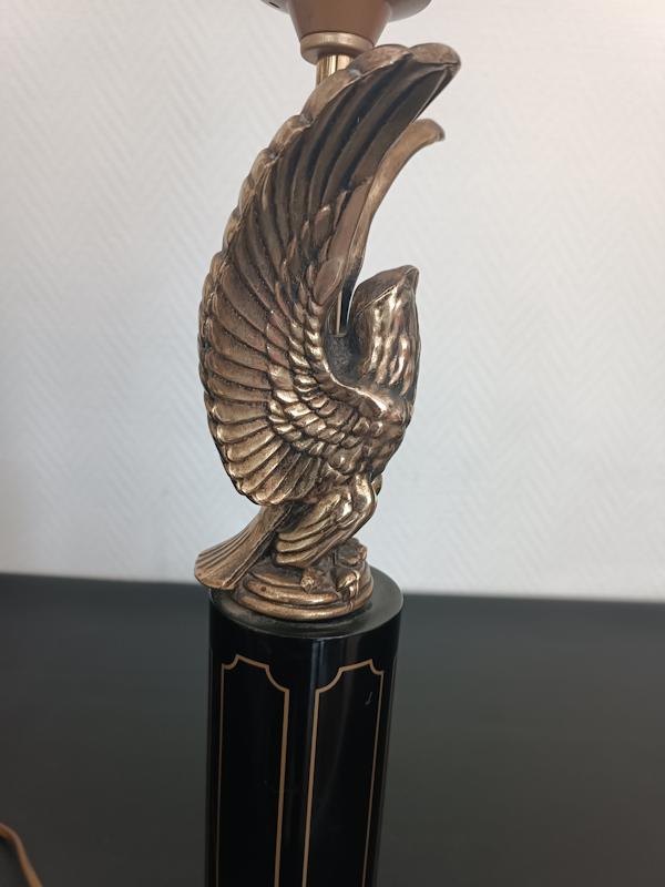 lampe en bois laqué et métal doré de style empire