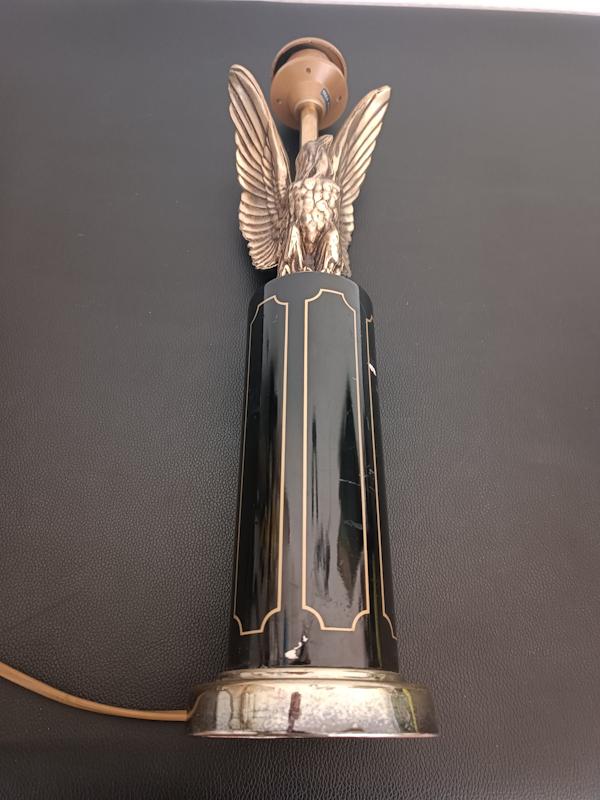 lampe en bois laqué et métal doré de style empire