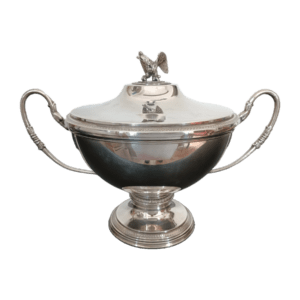 centre de table en métal argenté de style empire