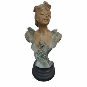 buste de femme signé alfred foretay (1861 1944) en régule