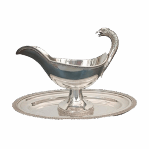 saucière casque de style empire en métal argenté