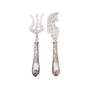 couverts de service à poisson en argent massif fin xixème siècle