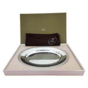 christofle coffret avec plat ovale en métal argenté 40 cm