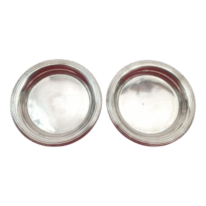 christofle paire de dessous de bouteilles en métal argenté