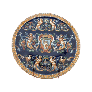 plat décoratif en faïence de gien