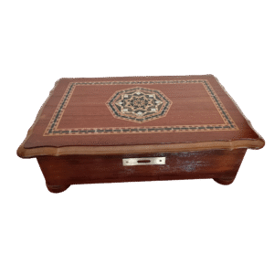 coffret à plateau marqueté l52cm