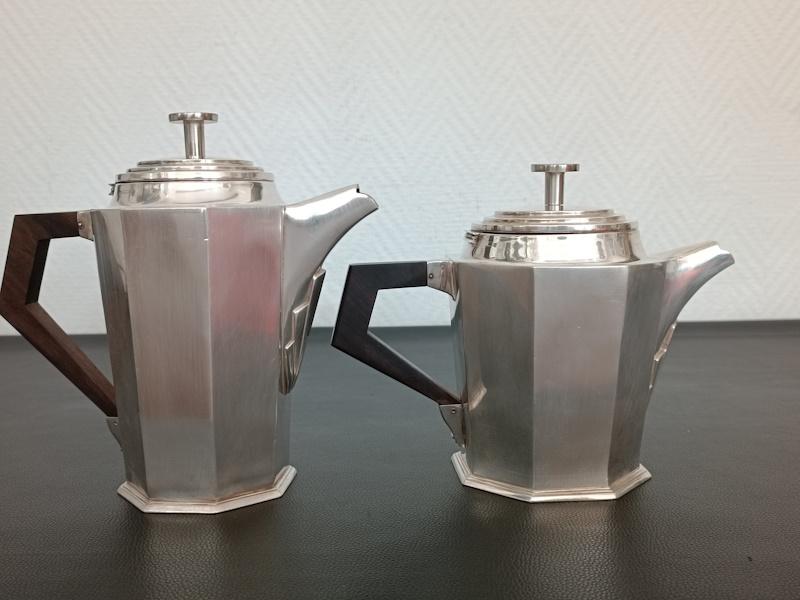 service à café art déco en métal argenté