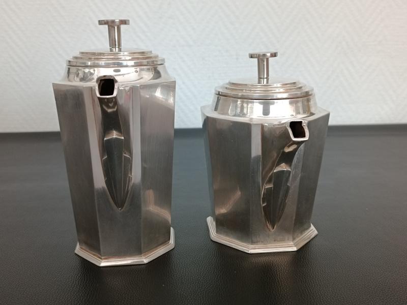 service à café art déco en métal argenté