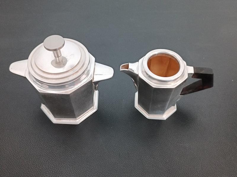 service à café art déco en métal argenté