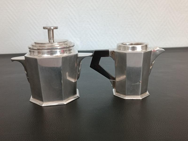 service à café art déco en métal argenté