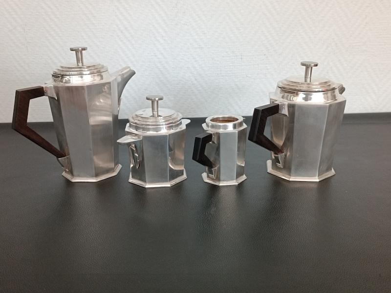 service à café art déco en métal argenté