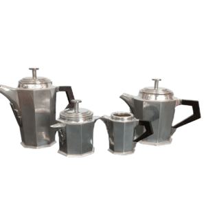 service à café art déco en métal argenté