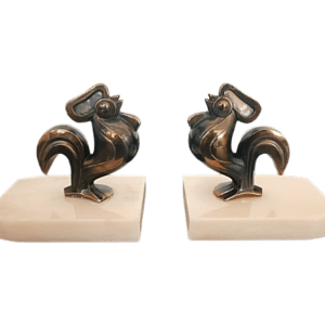 paire de serre livres art déco signés gallot