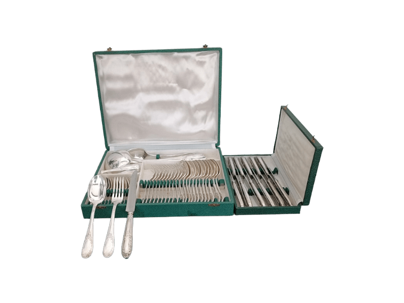 ménagère en métal argenté 51 pièces de style louis xv