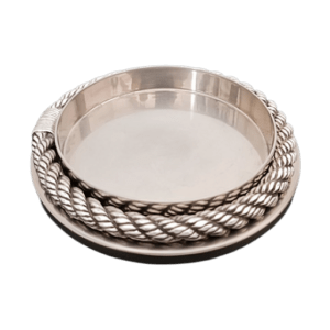 dessous de bouteille hermès en métal argenté