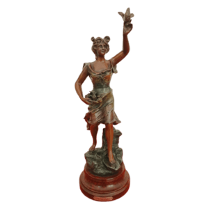 statuette en régule signée charles ruchot "la couvée"