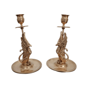 2 bougeoirs de table en bronze