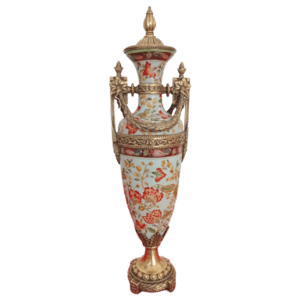 grand vase couvert en bronze et faïence craquelée