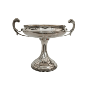 centre de table en métal argenté roux marquiand h 31,5cm