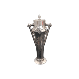 vase art déco en métal argenté