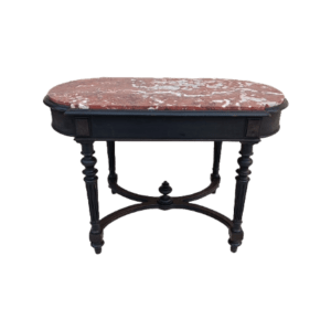 table napoléon iii en bois noirci et marbre rouge – xixe