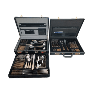 ménagère varaguen 108 pièces – inox 18/10 doré 23 carats – 2 mallettes